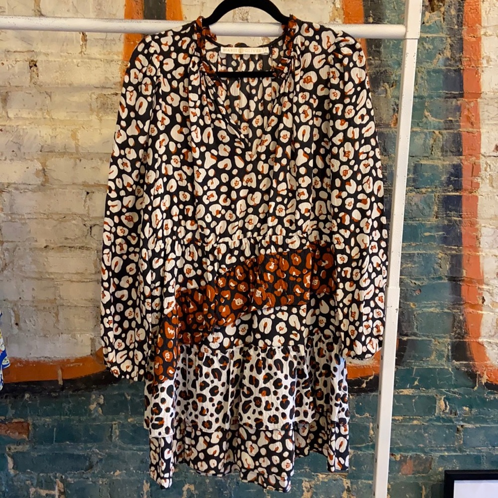 Marie Oliver Ruffle Layer Dress Size XL